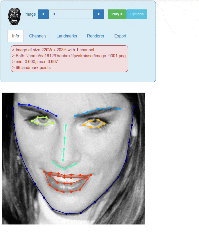 Figure 2. Visualising images inside Menpo is highly customizable (within a Jupyter notebook)